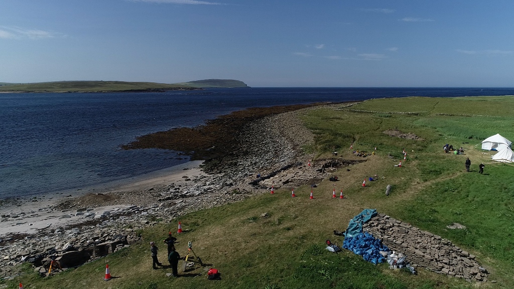 This aerial view of the project at Swandro shows just how close to the shore the excavation is